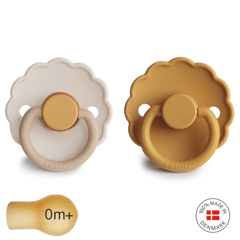 LATEX PACIFIER BLOCK 2 PACK DAISY CHAMOMILE/HONEY G. 0+