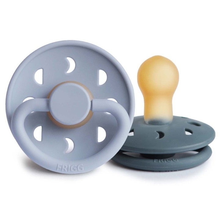 LATEX PACIFIER BLOCK 2 PACK MOON PHASE SLATE/POWDER B. 0+