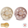 LATEX PACIFIER BLOCK 2 PACK MOON PHASE BLUSH/CREAM 0+