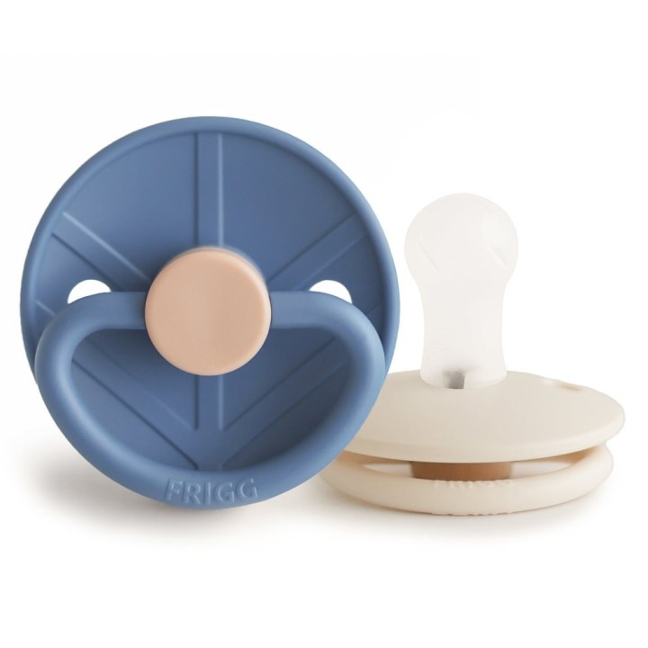 SILICONE PACIFIER BLOCK 2 PACK LITTLE VIKING OCEAN V./CREAM 0+