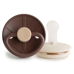 SILICONE PACIFIER BLOCK 2 PACK LITTLE VIKING CREAM/COCOA 6+