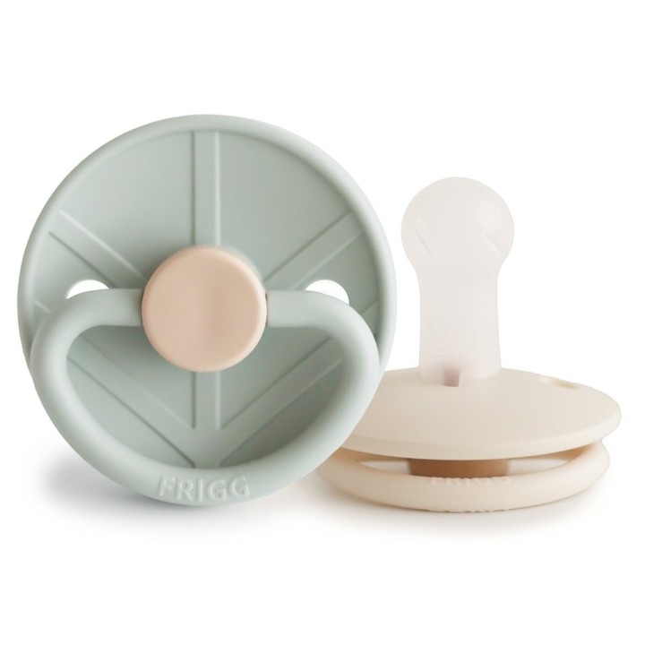 SILICONE PACIFIER BLOCK 2 PACK LITTLE VIKING SAGE/CREAM 0+