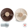 SILICONE PACIFIER BLOCK 2 PACK LITTLE VIKING CREAM/COCOA 0+