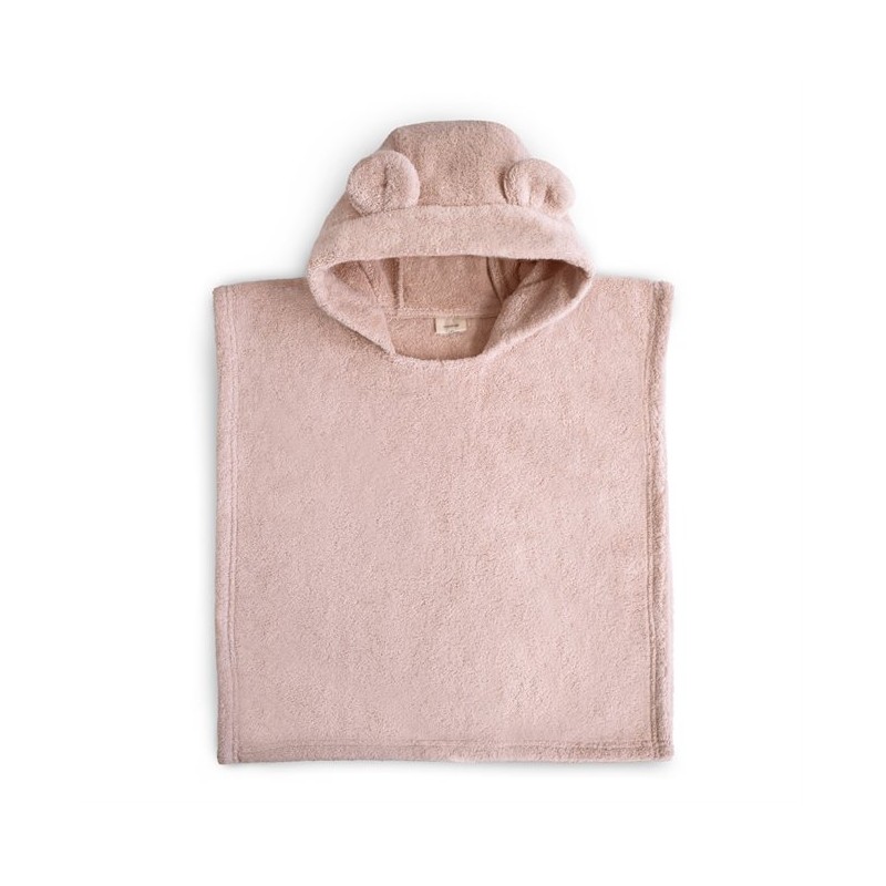 BABY PONCHO TOWEL BEAR BLUSH 44.5x51x0.5 CM