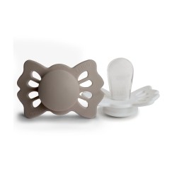 SYMM. SILICONE PACIFIER 2 PACK LUCKY PORTOBELLO/CREAM 0+