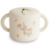 TAZA PARA SNACK SILICONA PRINT PINK FLOWERS 8.5x8.5x14.5 CM