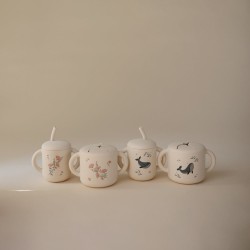 SILICONE SNACK CUP PRINT WHALES 8.5x8.5x14.5 CM